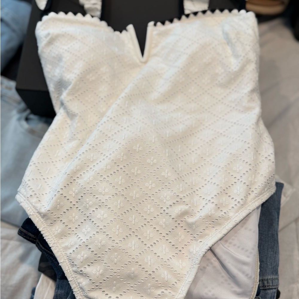 Cupshe White Eyelet One Piece Swimsuit